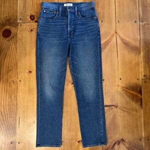 Madewell Women's The Perfect Vintage Mom Jeans Size 27 Blue Straight Leg A5